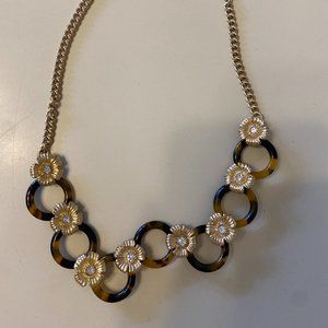 FINAL CHANCE J. Crew Cheetah Ring Necklace with Rhinestones